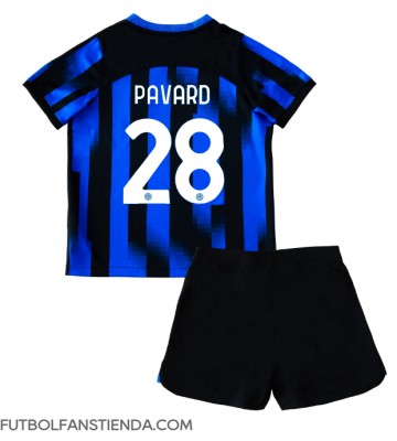 Inter Milan Benjamin Pavard #28 Primera Equipación Niños 2023-24 Manga Corta (+ Pantalones cortos)